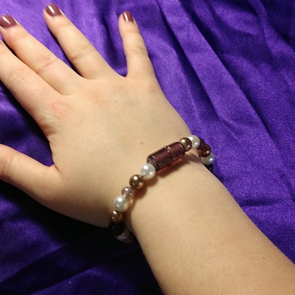 white, purple, and brown bracelet - Picture 2 of 5